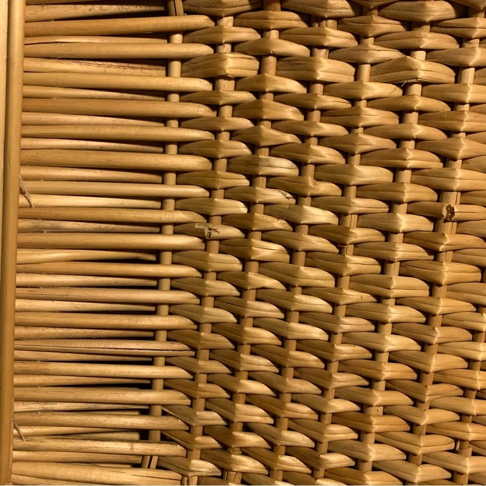 Set 3 Vintage Square Basket Trays Table  Wall Hanging Bread Woven Sewn Wicker